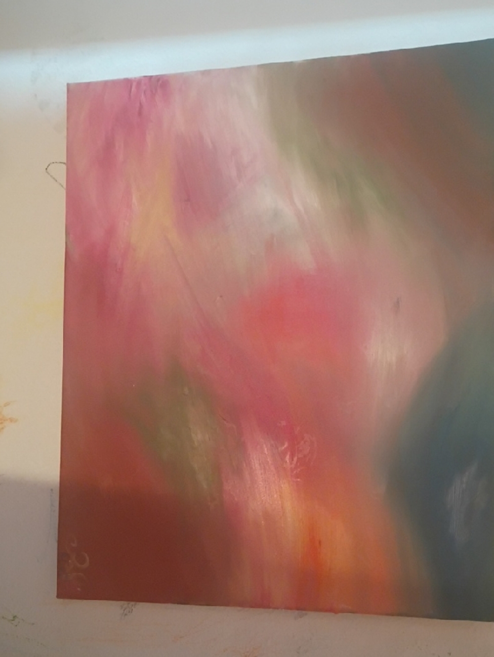 Abstract Home Art Canvas - Pink and Green Blend